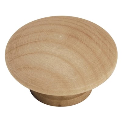 Natural Woodcraft Collection 1-1/2 in. Dia Unfinished Wood Finish Cabinet Knob (2-Pack)