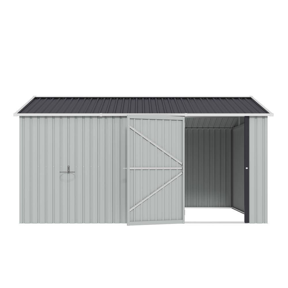 10x12 FT Metal Outdoor Storage Shed with Sturdy Frame Structure with Lockable Door 120 sq.ft. White＋Black price history on PriceWatchPro