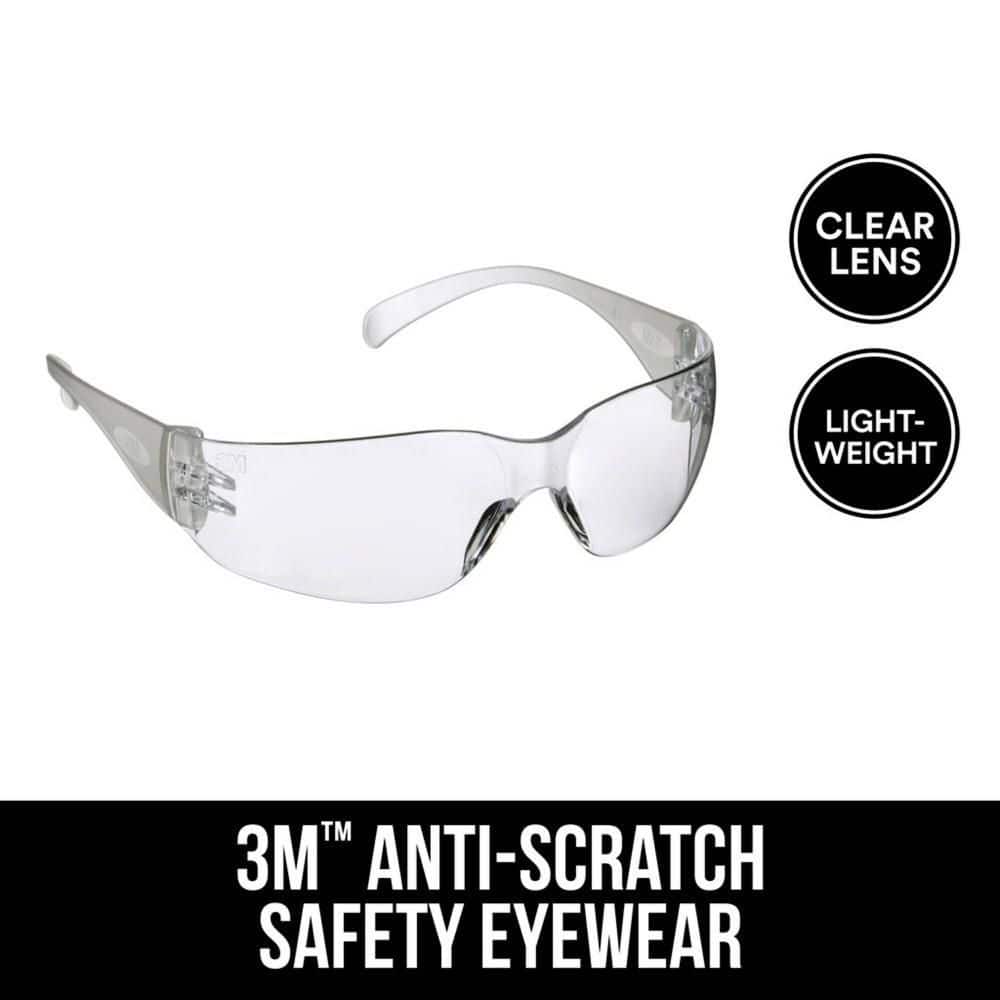3M Clear Frame with Clear Scratch Resistant Lenses Indoor Safety
