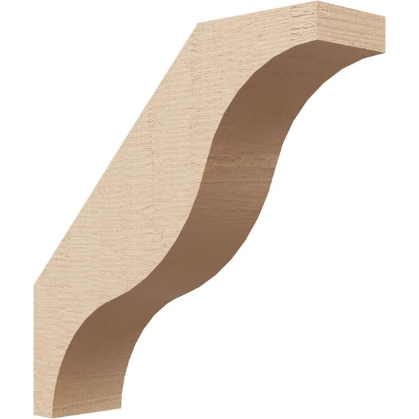 Ekena Millwork 3 in. x 12 in. x 12 in. Funston Rough Cedar Woodgrain Timberthane Polyurethane Knee Brace, Primed