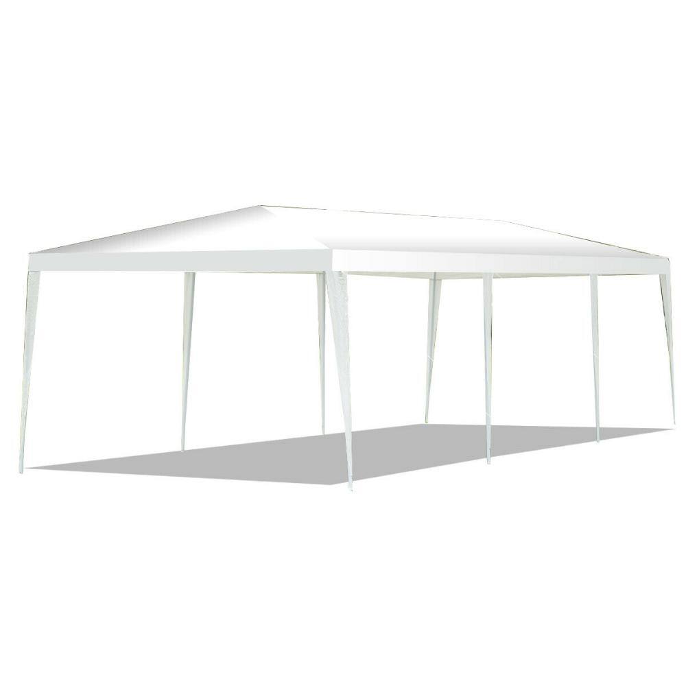 10 x 30 ft. Party Canopy Tent Outdoor Gazebo with 16 Stakes and 8 Wind Ropes Powder-Coated Steel White price history on PriceWatchPro