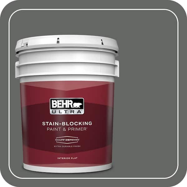 BEHR ULTRA 5 gal. #PPU25-02 Black Locust Extra Durable Flat Interior Paint & Primer