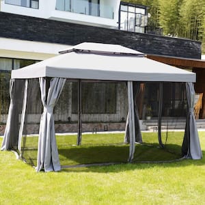 Monumart 3x3m Garden Gazebo Top Cover Roof Replacement Sun Proof Tent Canopy Pavilion Roof Beige/Wine Red/Blue Beige