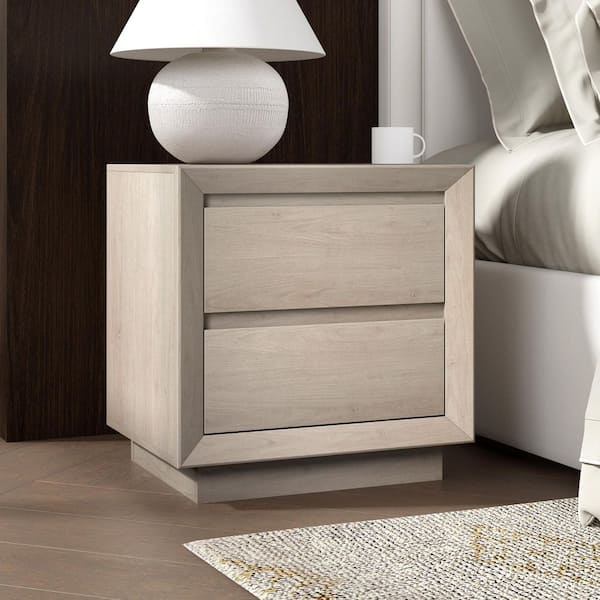 Emmett Alder White 2 Drawer 23. 625in. W Nightstand