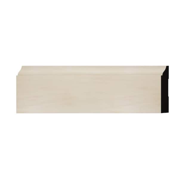 Ekena Millwork WM623 0.56 in. D x 3.25 in. W x 6 in. L Wood (Poplar) Baseboard Moulding Sample