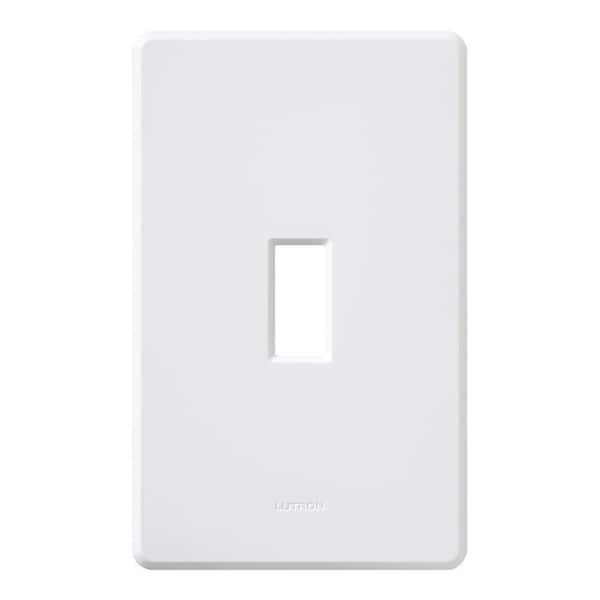 Lutron Fassada 1 Gang Toggle Switch Cover Plate for Dimmers and Switches, White (FG-1B-WH)