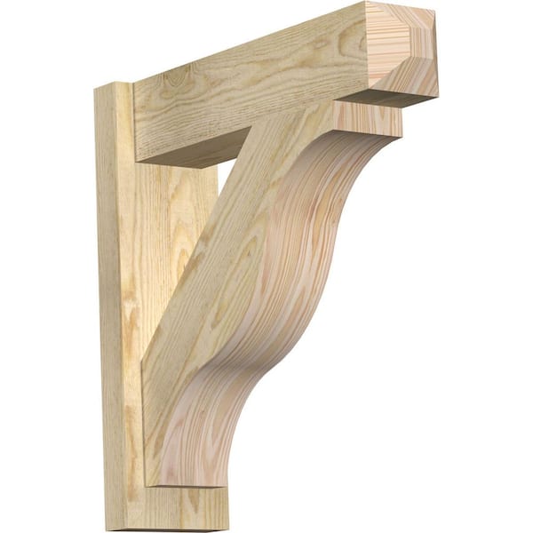 Ekena Millwork 6 in. x 22 in. x 22 in. Douglas Fir Fuston Craftsman Rough Sawn Outlooker