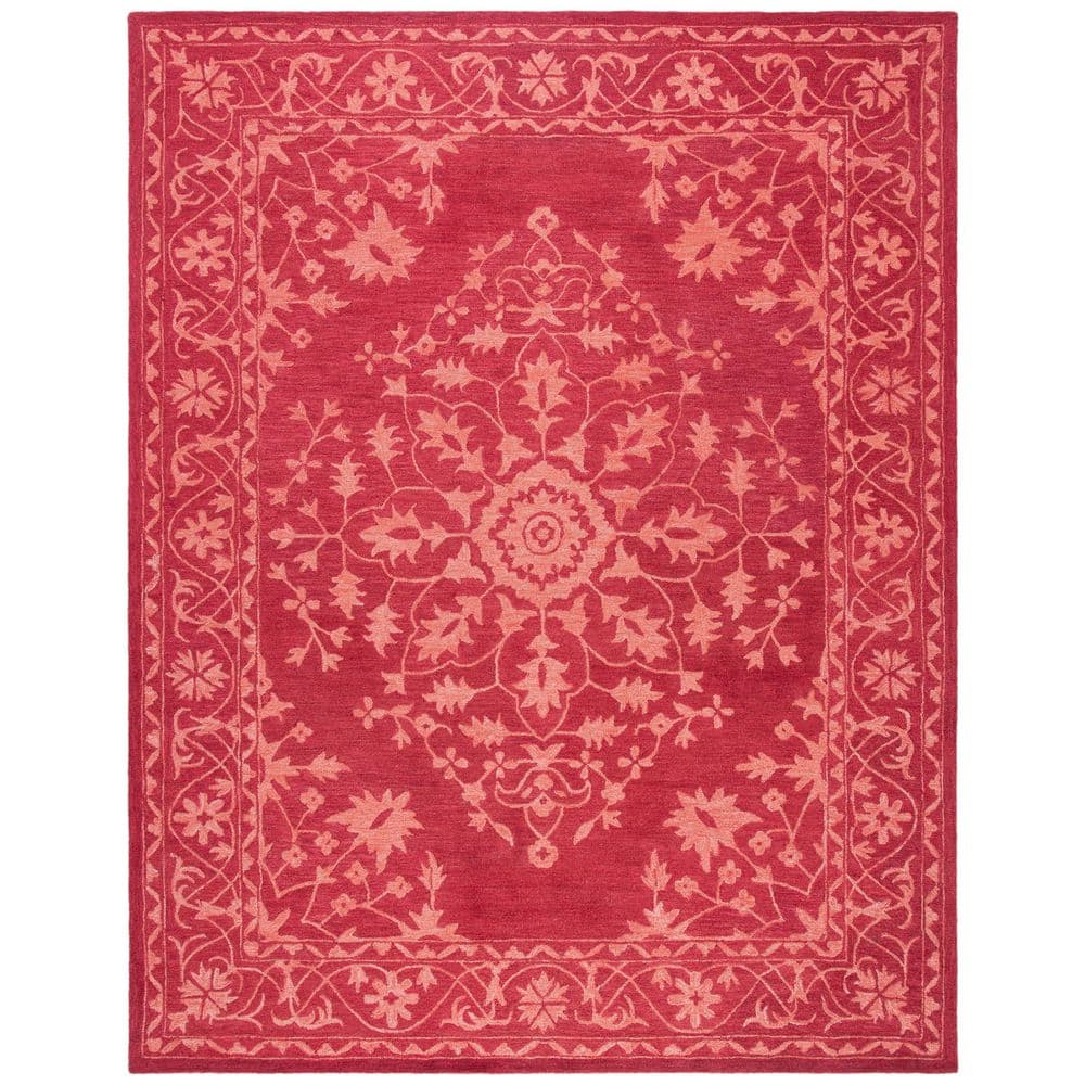 SAFAVIEH Dip Dye Red 8 ft. x 10 ft. Geometric Area Rug DDY702Q8 The