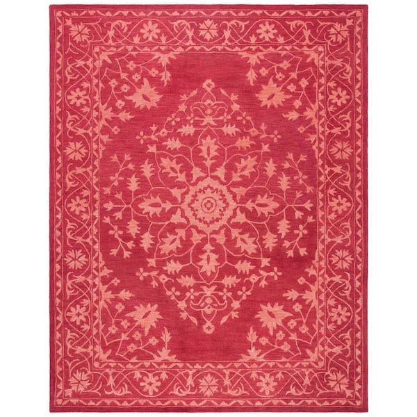 SAFAVIEH Dip Dye Red 8 ft. x 10 ft. Geometric Area Rug