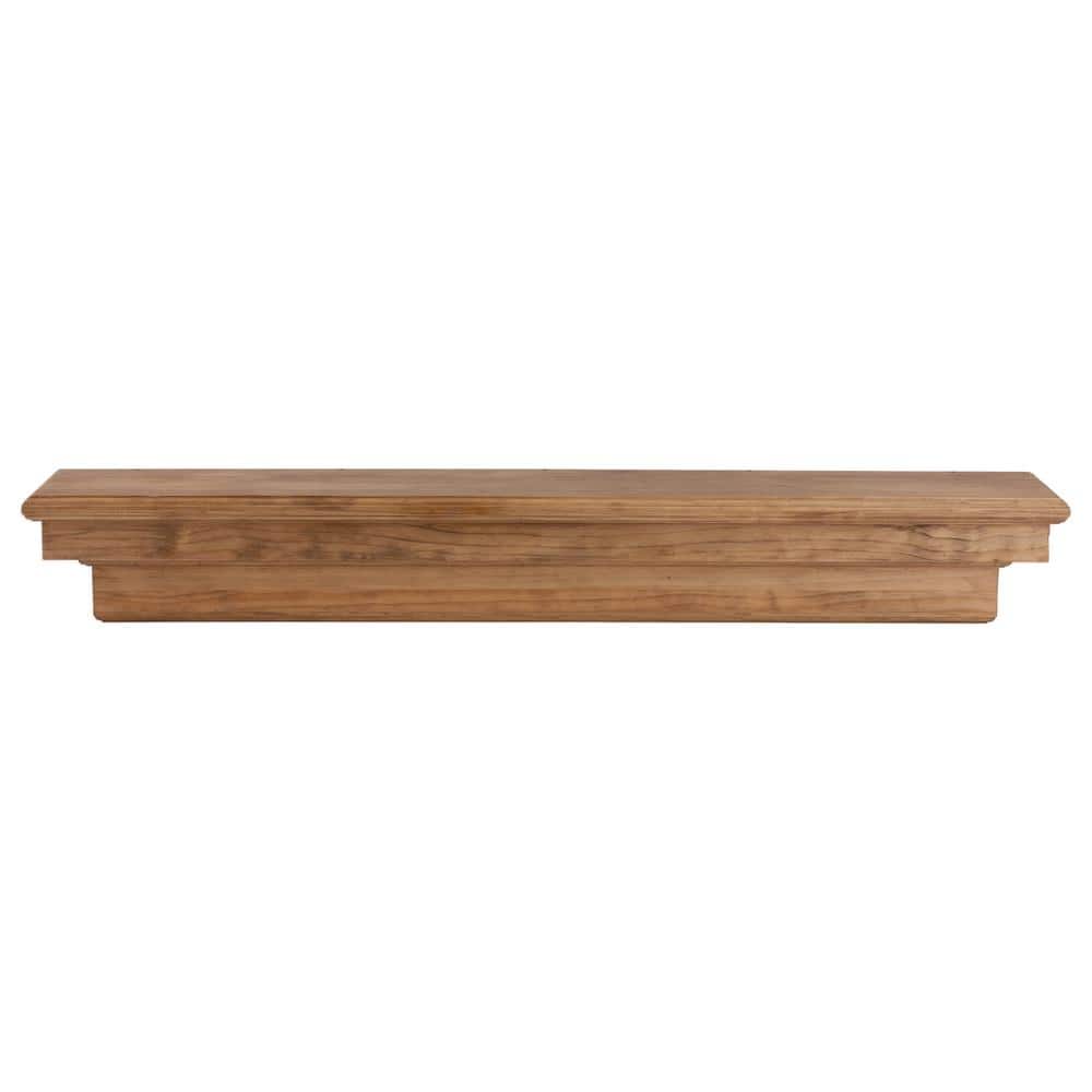 Aged Oak Traditional Wall Mantel Shelf with Lacquer Finish