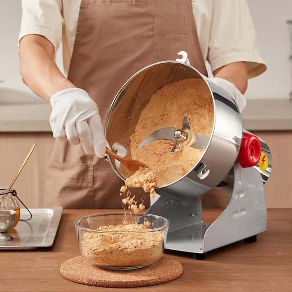 2500g Electric Grain Mill Grinder, High-Speed Commercial Spice Grinder, Stainless Steel Pulverizer