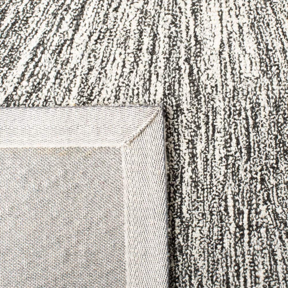 Charcoal and Grey Hand Tufted Wool 8' x 10' Rug