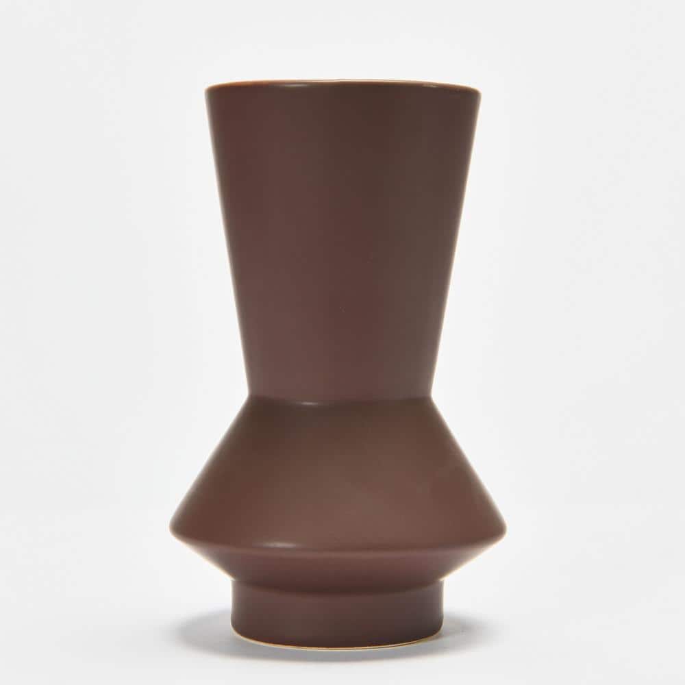 Eggplant Ceramic Hourglass Table Vase