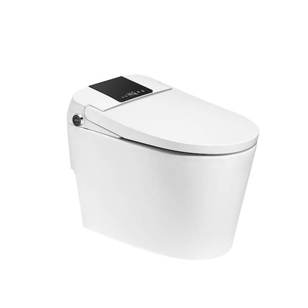 Elongated Smart Bidet Toilet in White 1.28 GPF Instant Heating, Heated Seat, Auto Open/Close/Flush, Dual Nozzle