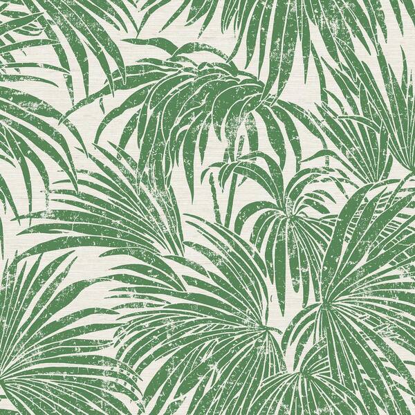 NuWallpaper Green Cassava Palm Peel & Stick Wallpaper Sample