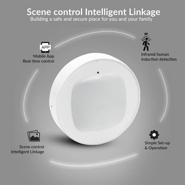 WiFi Smart Motion Sensor: Wireless PIR Motion Detector, Indoor Infrared  Sensor with Free App Alerts, 360 Degree Detection Range, No Hub Required,  Home Security Alarm Compatible with Alexa 
