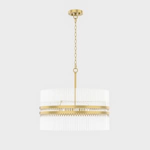 Annapolis 6-Light Gold Unique Tiered Chandelier with Crystal Accents