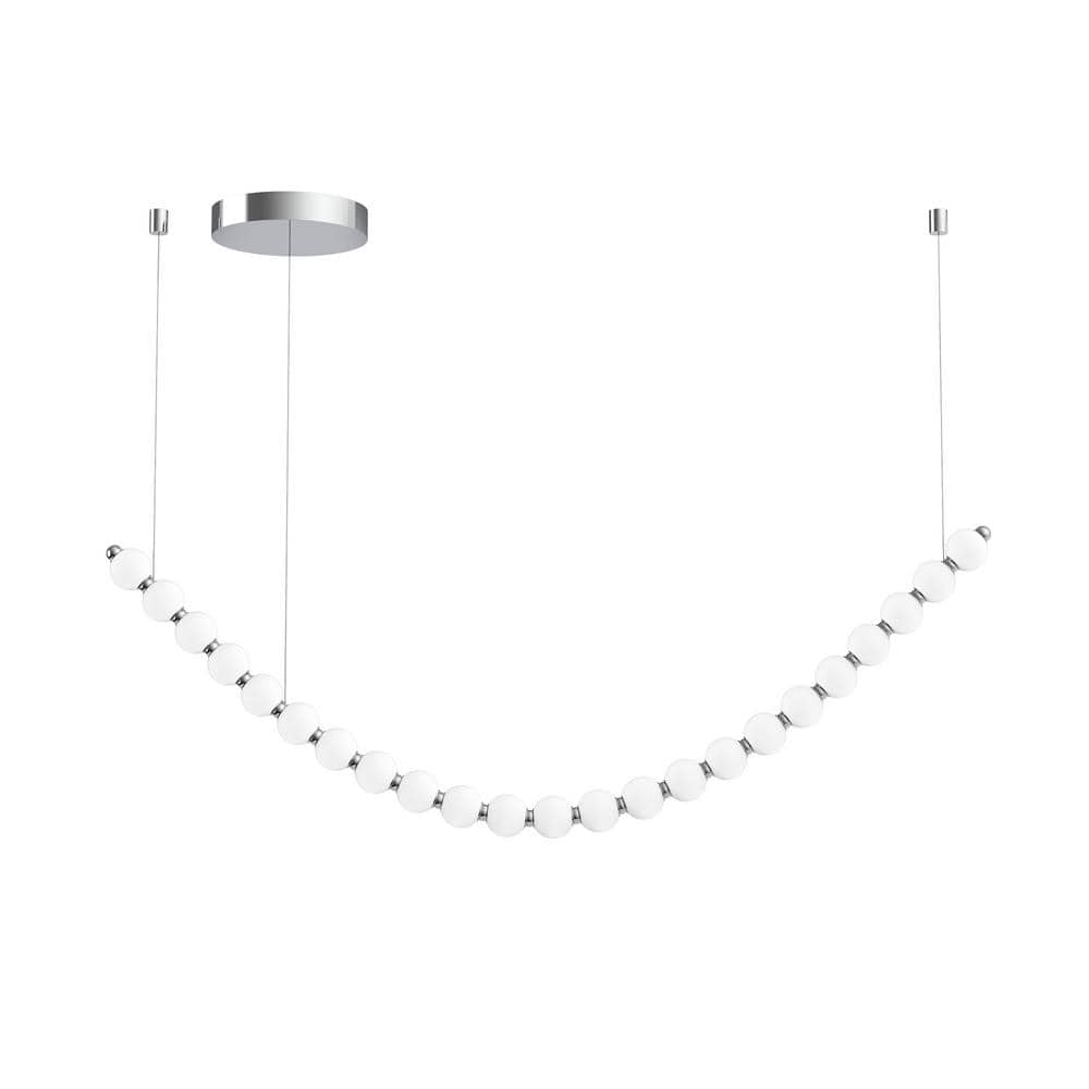 Akoya 79'' Chrome Crystal LED Linear Chandelier