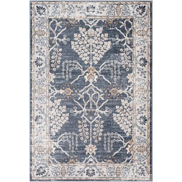 Livabliss Dora Dark Gray 7 ft. x 9 ft. Indoor Area Rug