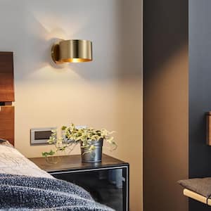 Nimbus 1-Light Brushed Brass Wall Sconce Modern Wall Lamp LED Lighting for Bedroom Bedside Restaurant Decor