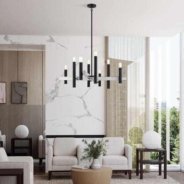 Livex Lighting Helsinki 8-Light Black with Brushed Nickel