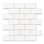 DIP White Subway Tile 12 in. x 12 in. Self-Adhesive PVC Backsplash