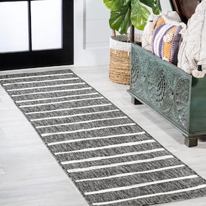 Outdoor Rug 4X6 Area Rug Washable Kitchen Rug Black and White Striped