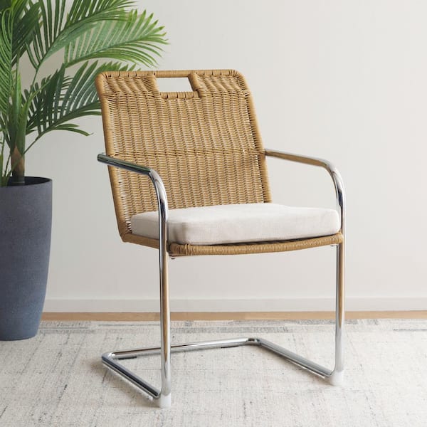 SAFAVIEH Malou Cream/Natural 16.14 in. Rattan Dining Chair