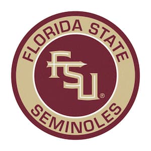 NCAA Florida State University Gold 2 ft. x 2 ft. Round Area Rug