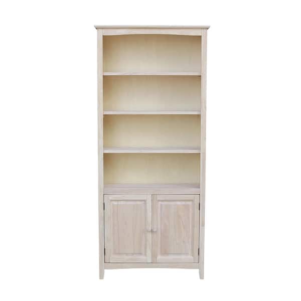 International Concepts 72 in. Unfinished Wood 6-shelf Standard Bookcase with Adjustable Shelves