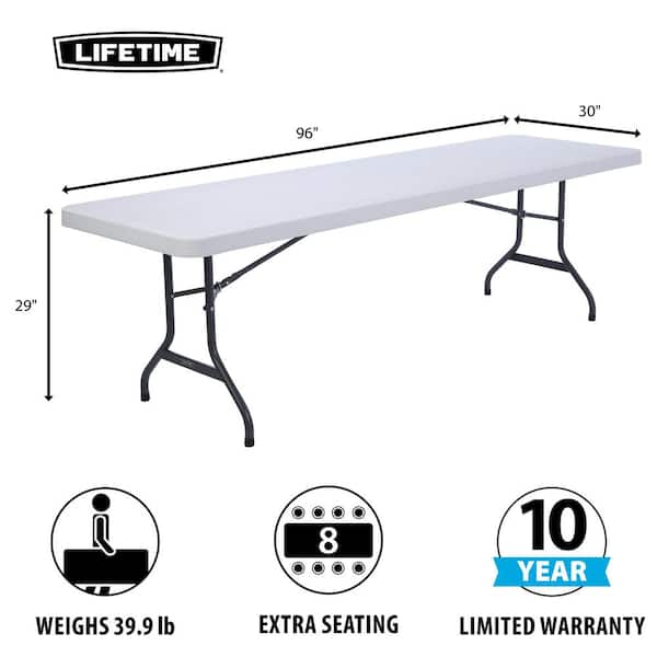 Lifetime 8 ft. Plastic Commercial Folding Table (Set of 4) 42980 