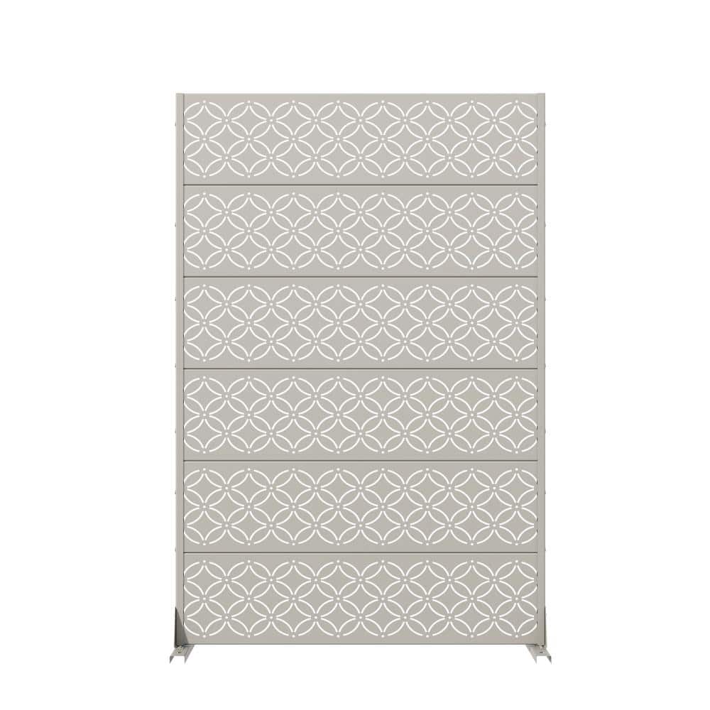 72 in. x 47 in. Gray Metal Wall Sculptures Garden Fence Privacy Screen Garden Screen Panels for Patio price history on PriceWatchPro