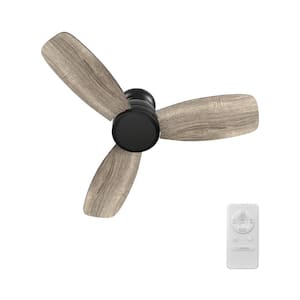 Osborn 44 in. Indoor Black 10-Speed DC Motor Flush Mount Ceiling Fan with Remote Control