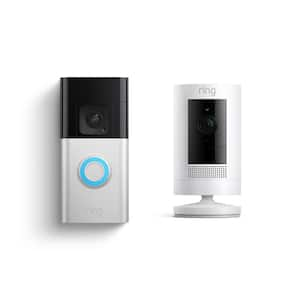 Video-Doorbell Battery Plus with Stick Up Cam Battery, White