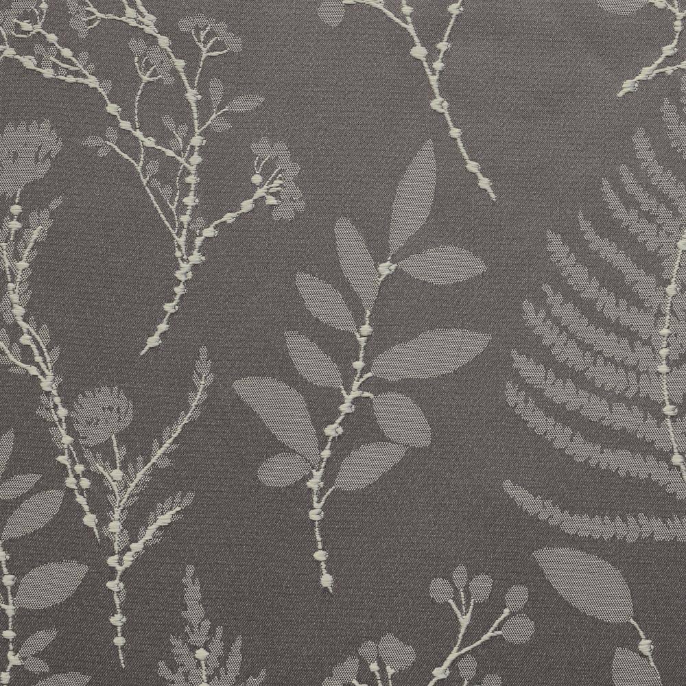 Silver Botanical Jacquard Light-Filtering Grommet Curtain Panel 52" x 95"