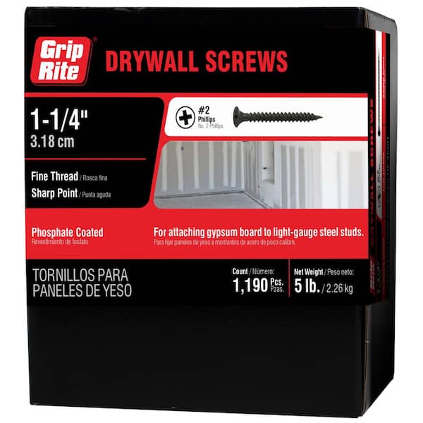 #6 x 1-1/4 in. Philips Bugle-Head Fine Thread Drywall Screws (5 lbs./Pack)