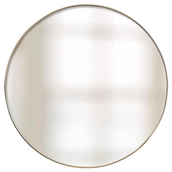 Tabitha Black 42 in. W x 42 in. H Modern Round Aluminum Framed Mirror