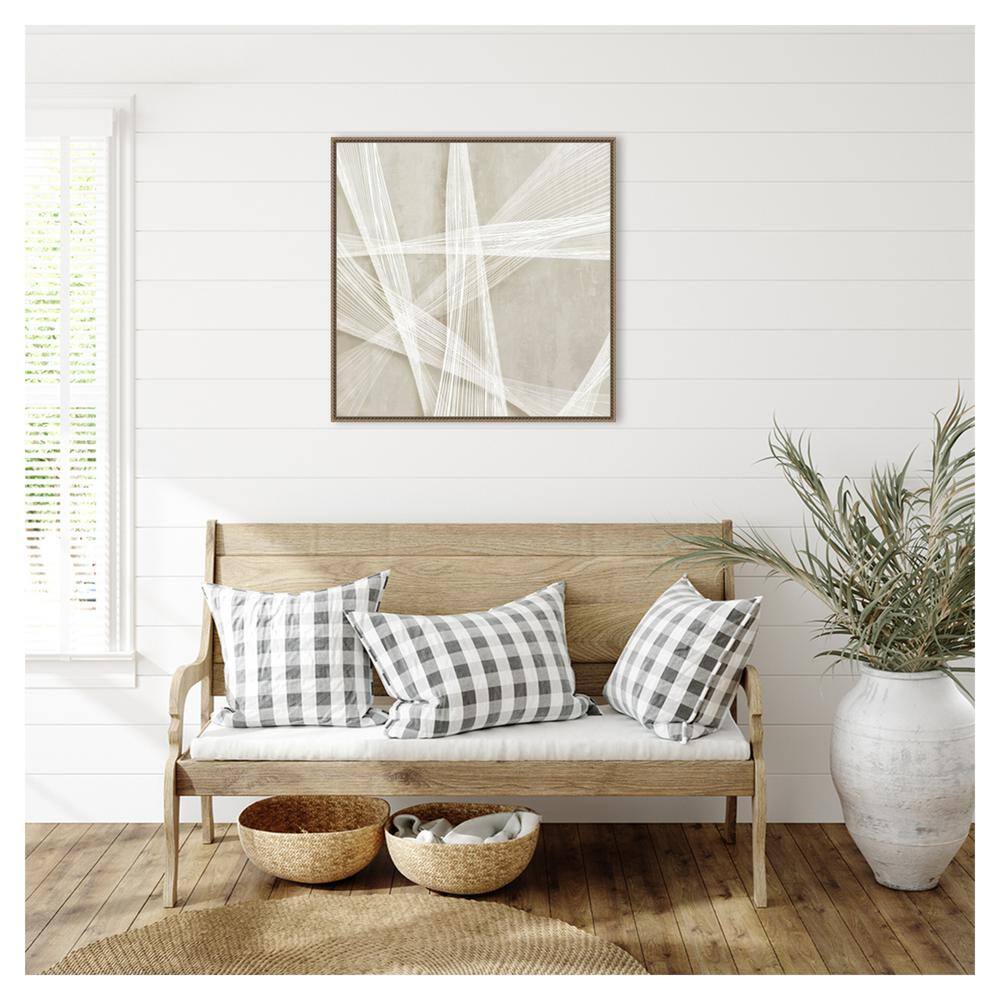 Loomed Symmetry II Abstract Canvas Art with Bronze Frame