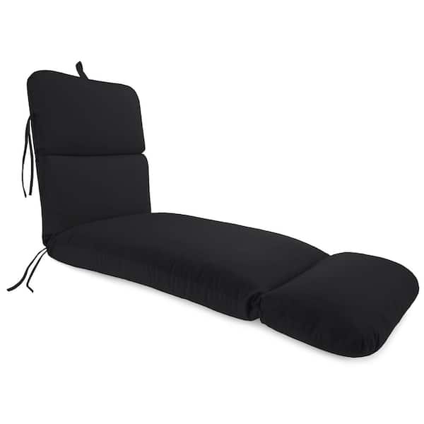 74 in. L x 22 in. W x 5 in. T Outdoor Chaise Lounge Cushion in Sunbrella Canvas Black