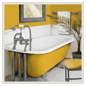 "Sunny Bath I" by Elizabeth Medley 1-Piece Floater Frame Giclee Home Canvas Art Print 22 in. x 22 in.