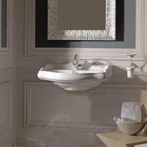 Heritage WSBC 27.2 in. Pedestal Sink Basin in Ceramic White with Single Faucet Hole