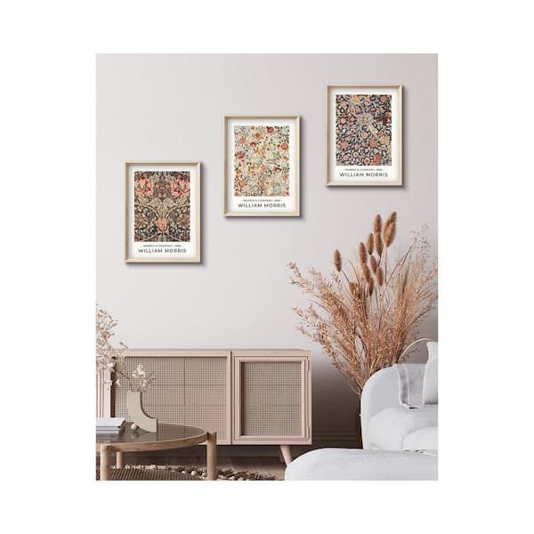 William Morris Floral 3 Piece Framed Poster 16 in. x 12 in TN0472