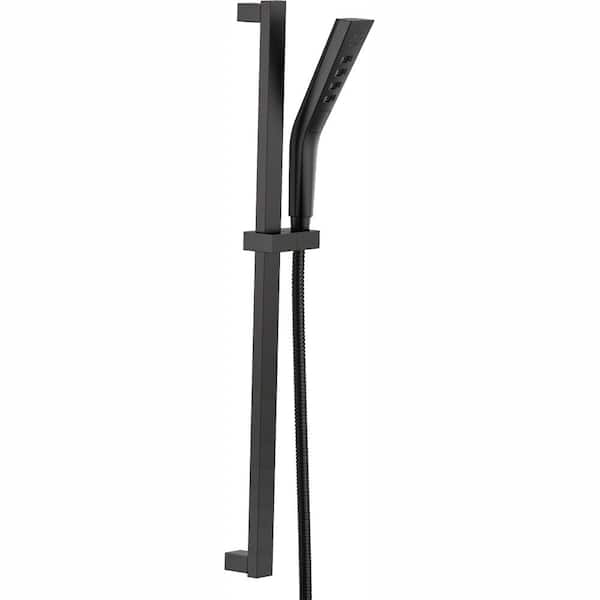 3-Spray Patterns 1.75 GPM 1.81 in. Wall Mount Handheld Shower Head with H2Okinetic in Matte Black