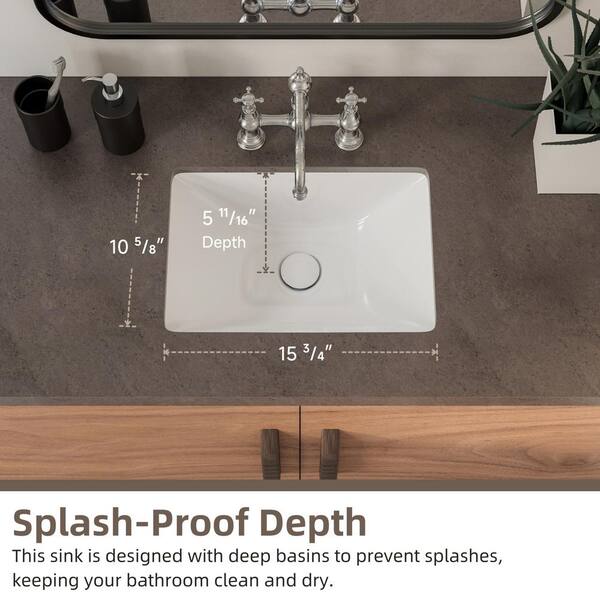 Los Flexi 18 in. Rectangular Undermount Bathroom Sink