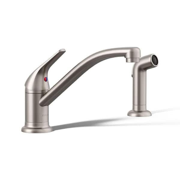 Jolt Single Handle Standard Kitchen Faucet with Pull Out Spray Wand in Vibrant Stainless