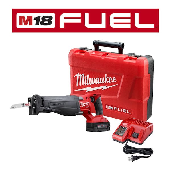 Milwaukee - M18 FUEL 18V Lithium-Ion Brushless Cordless SAWZALL Reciprocating Saw Kit with (1) 5.0Ah Batteries, Charger and Case