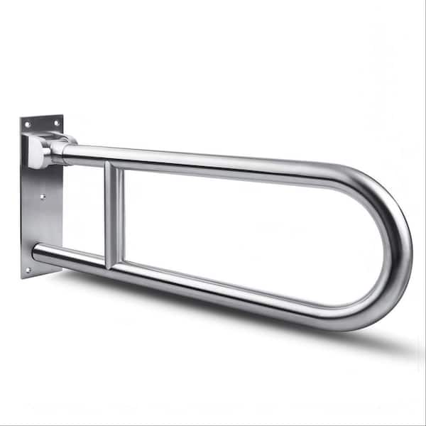 23.6 in. Stainless Steel Toilet Grab Bars for Bathroom, Flip Up Handicap Safety Grab Bar Rails for Elderly, Seniors