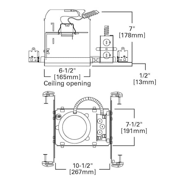 HALO - H7 6 in. Aluminum Recessed Lighting Housing for New Construction Ceiling, Insulation Contact