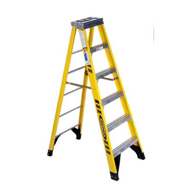 Werner 6 ft. Fiberglass Single-Sided Step Ladder with 375 lbs. Load Capacity Type IAA Duty Rating