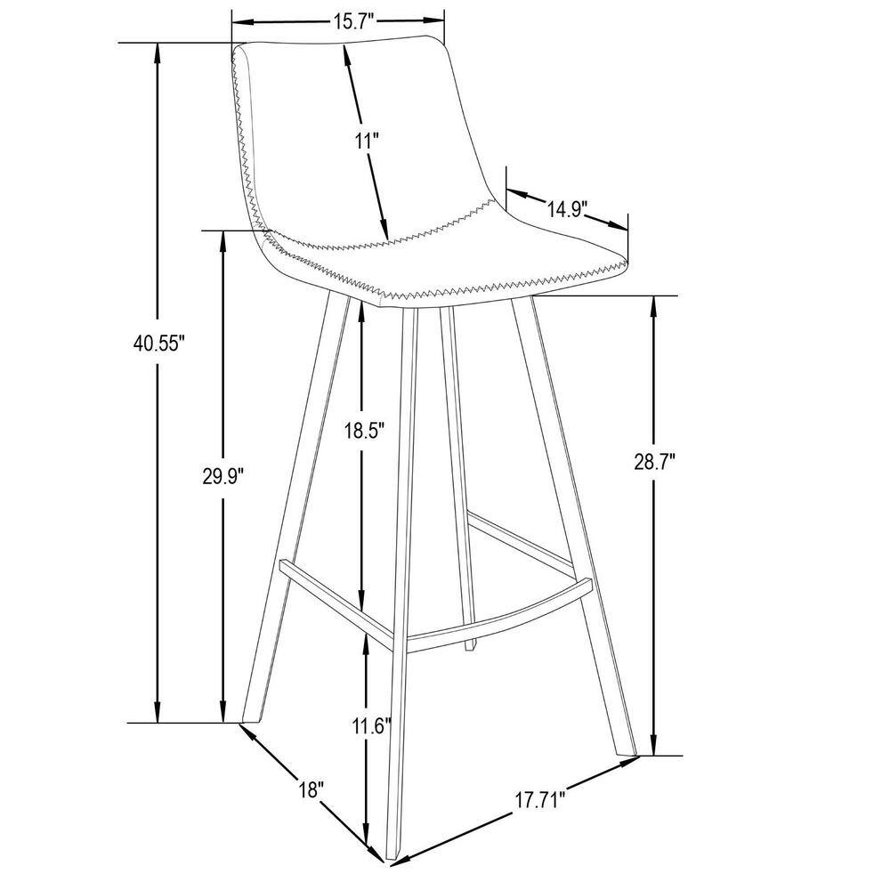 Elland Olive Green Leather Bar Stool with Iron Legs